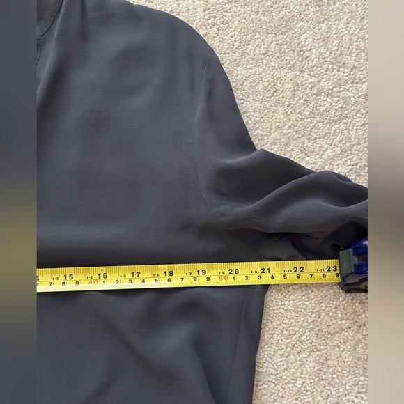 SOLD Madewell Charcoal Gray Silk Popover Blouse - Picture 7 of 7